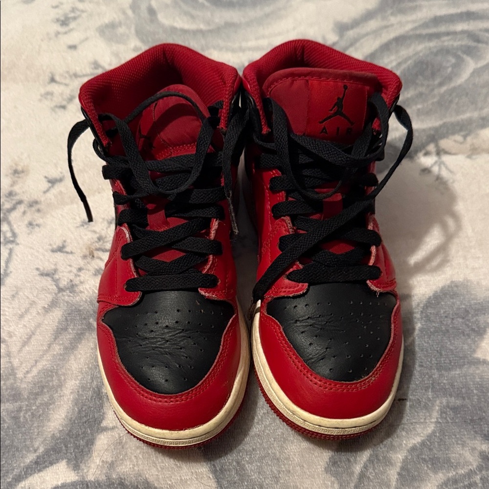 Air Kids Red and Black High-Top Sneakers